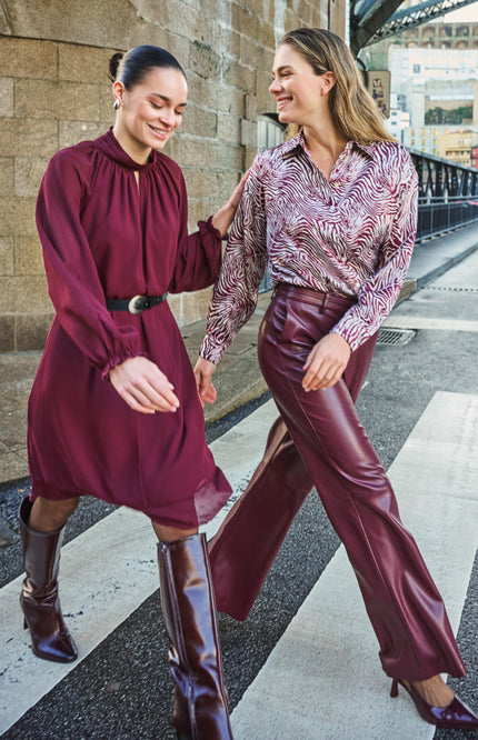 Broek Wide PU Merlot F26.11504