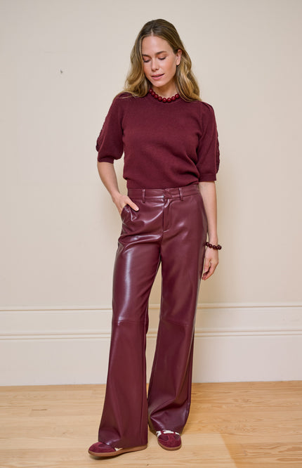 Broek Wide PU Merlot F26.11504