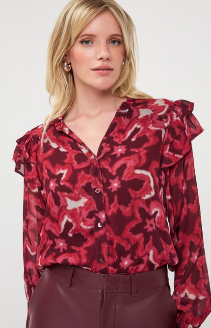 Blouse Ruffle Autumn Bloom Print F26.14511