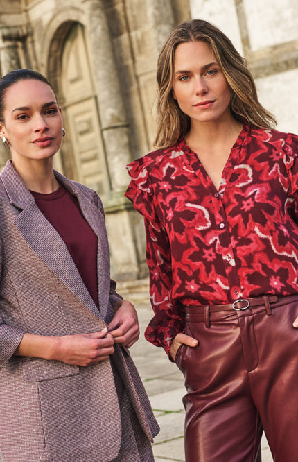 Blouse Ruffle Autumn Bloom Print F26.14511