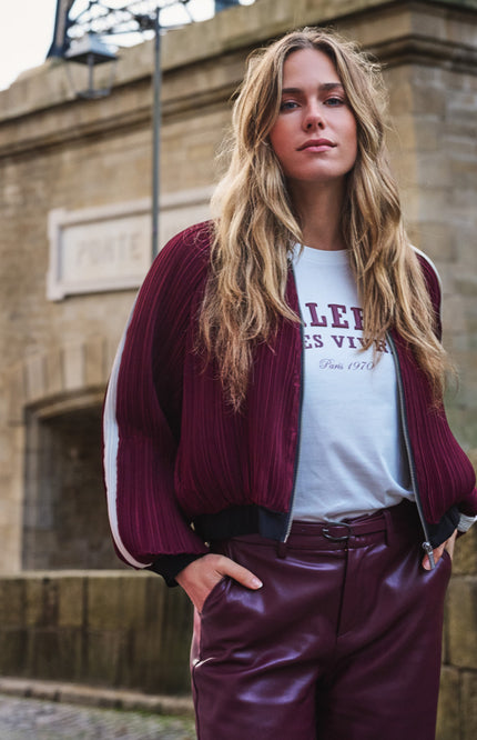 Jacket Bomber Plisse Merlot F26.28500