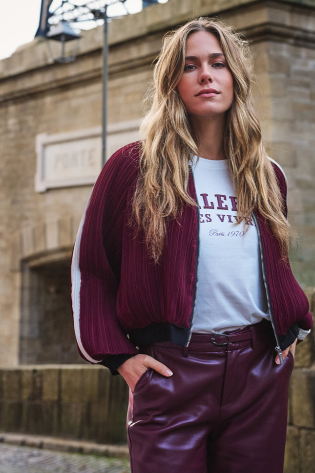 Jacket Bomber Plisse Merlot F26.28500