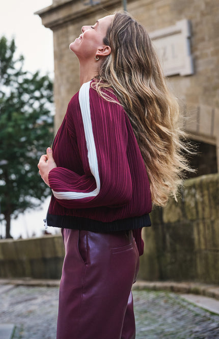 Jacket Bomber Plisse Merlot F26.28500