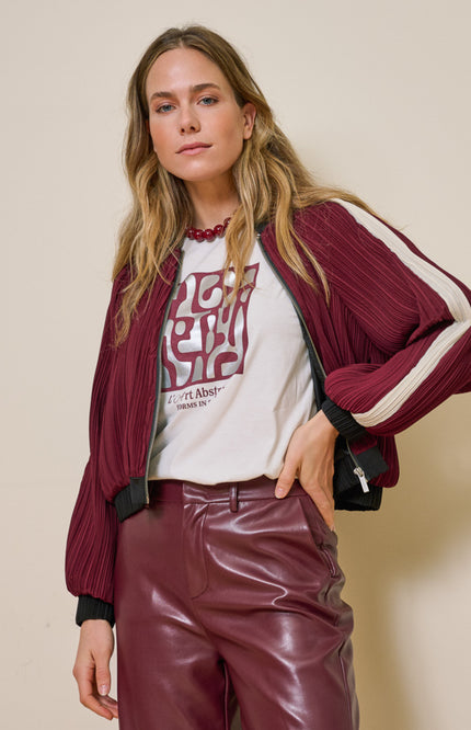 Jacket Bomber Plisse Merlot F26.28500