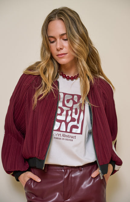 Jacket Bomber Plisse Merlot F26.28500