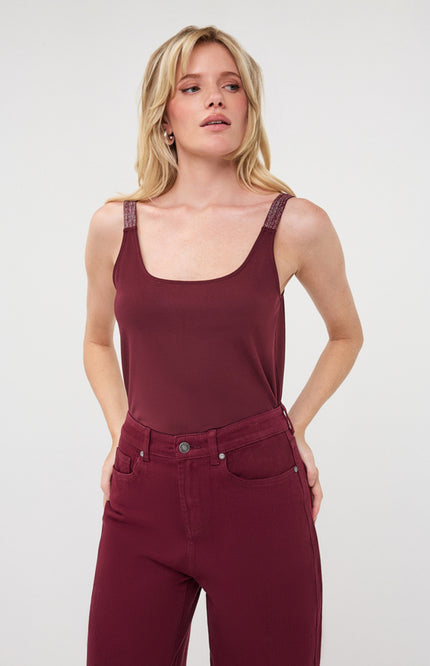 Singlet Lurex Straps Merlot F26.30514