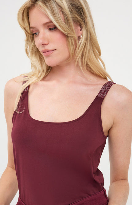 Singlet Lurex Straps Merlot F26.30514