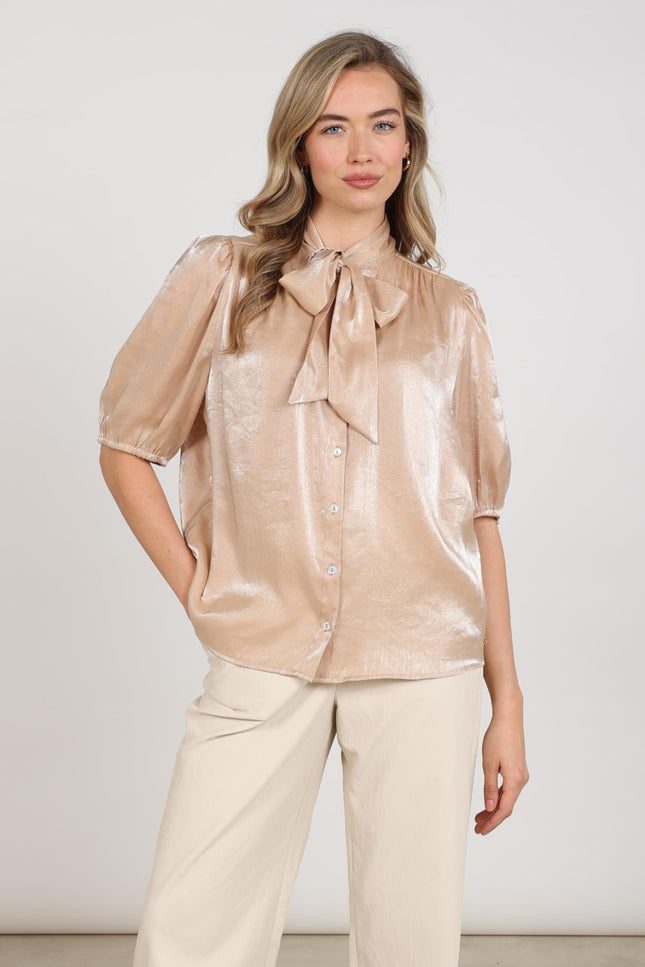 Blouse Alberta Bow Sand NKF02161