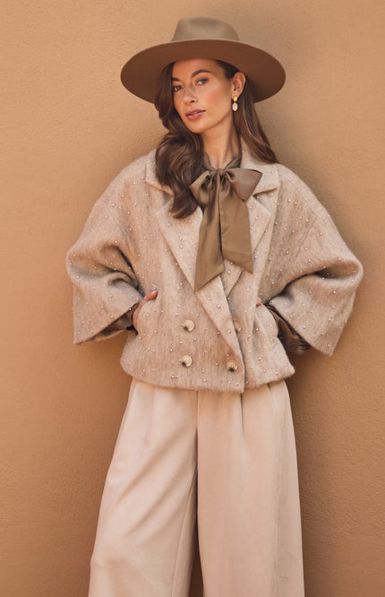Jacket Danique Pearls Sand NKF13149