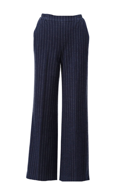 Broek Met Krijtstreep Dark Blue D401L