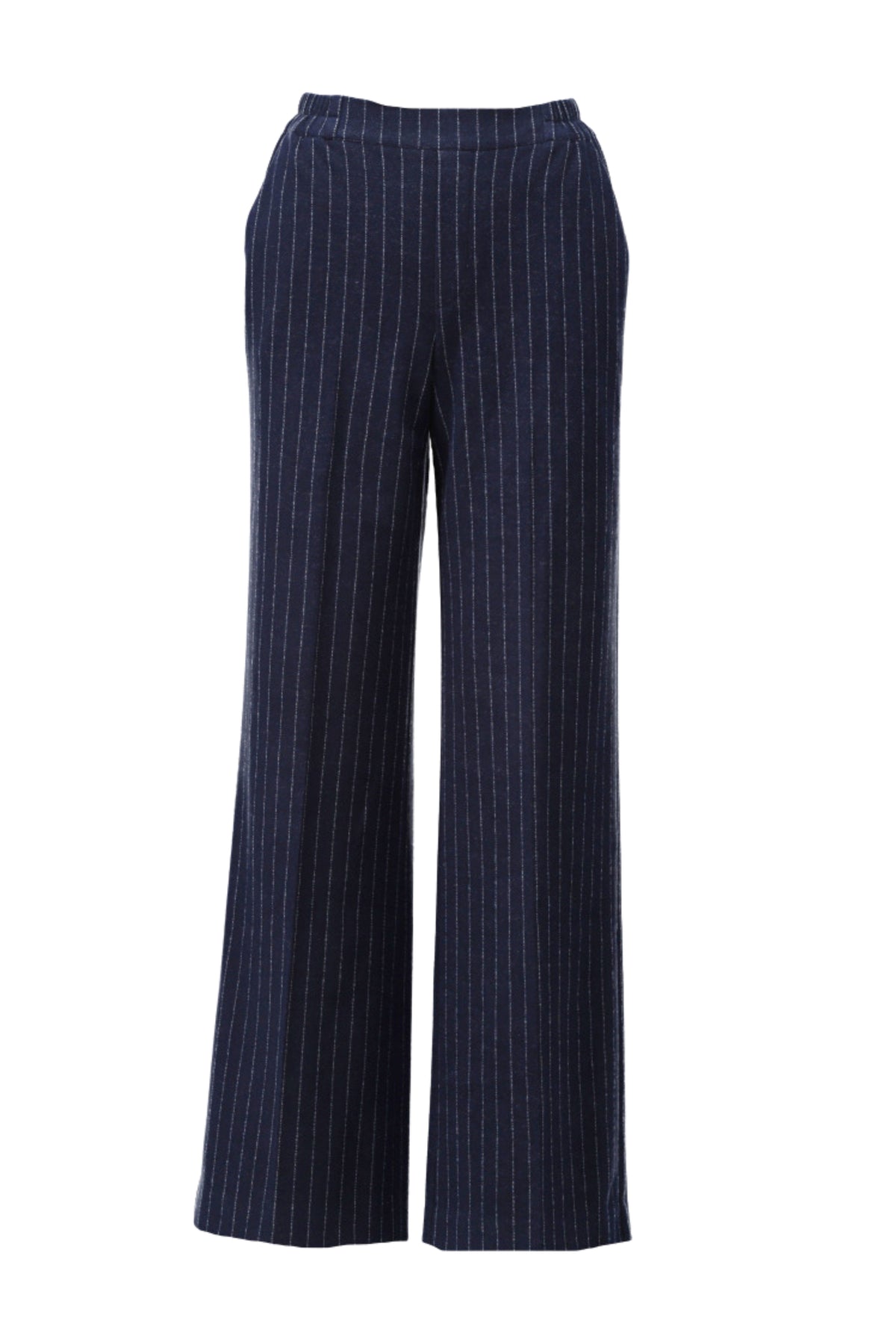 Donkere blauwe broek met krijtstreep van You're My Lobster door K-design, met een elegante en comfortabele pasvorm.