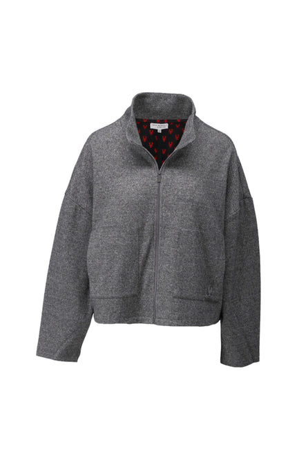 Jacket Met Zakken & Speckle Motief Dark Grey Melange D415L