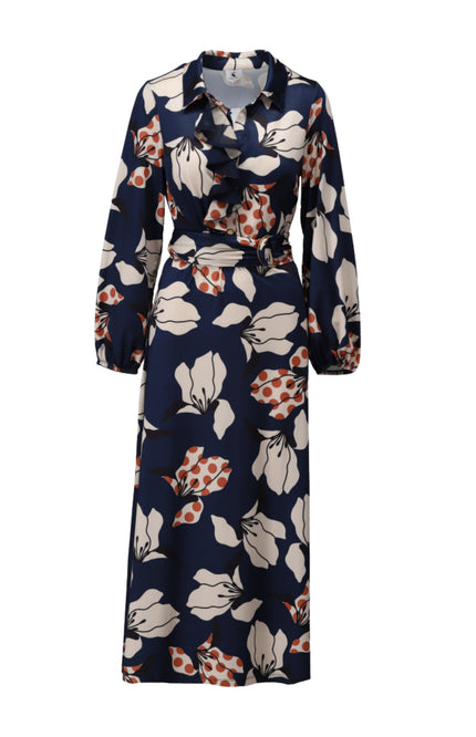 Jurk Maxi Met Ruche En Bloemenprint D300-P151