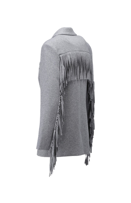 Blazer Met Franjes Grey Melange D509L