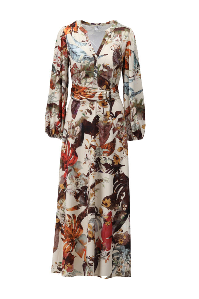 Jurk Maxi Met Botanische Print D204-P171