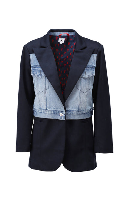 Blazer Met Jeans Navy D170L