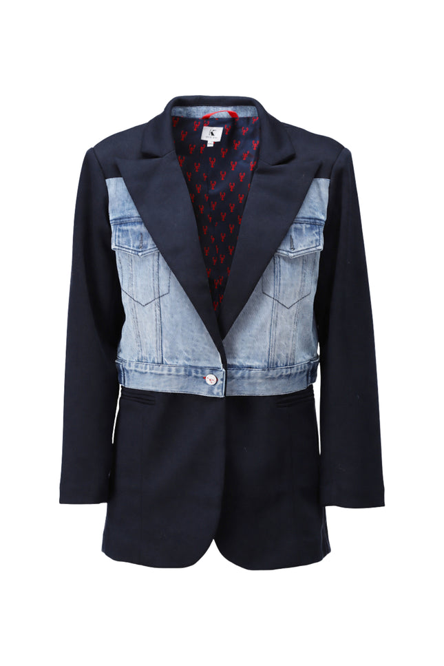 Blazer Met Jeans Navy D170L