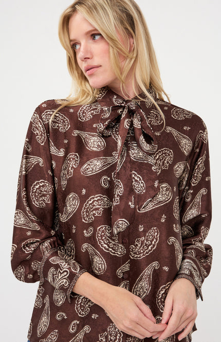 Blouse Bow Warm Print F26.14505