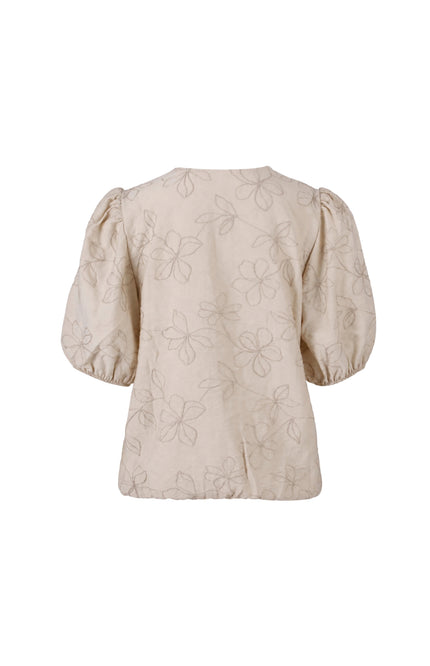 Blouse Bloemborduur Zand 127612