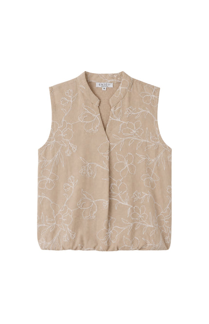 Blouse Bloemenborduur Zand 127626