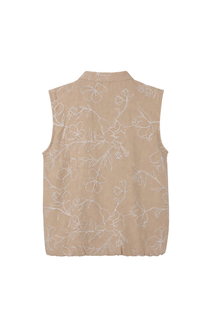 Blouse Bloemenborduur Zand 127626
