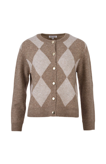 Vest Ruitjes Zand 890600