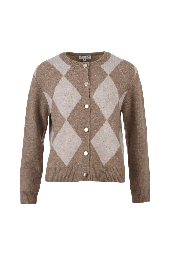 Vest Ruitjes Zand 890600