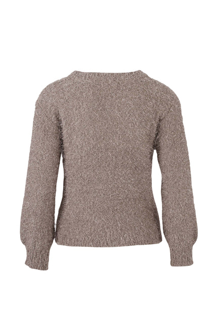 Vest V-hals Fluffy Taupe 426493