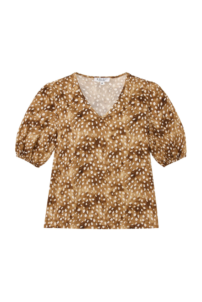 Blouse Bambi Print Camel 183626