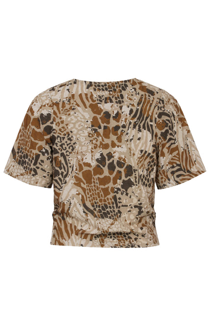 Blouse Strik Dierenprint Zand 166262