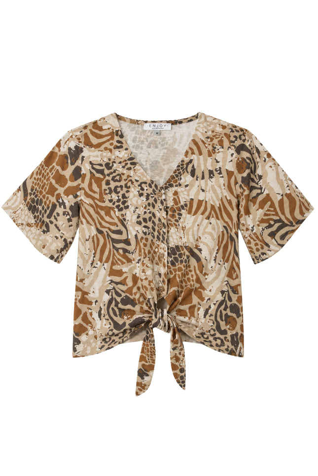 Blouse Strik Dierenprint Zand 166262