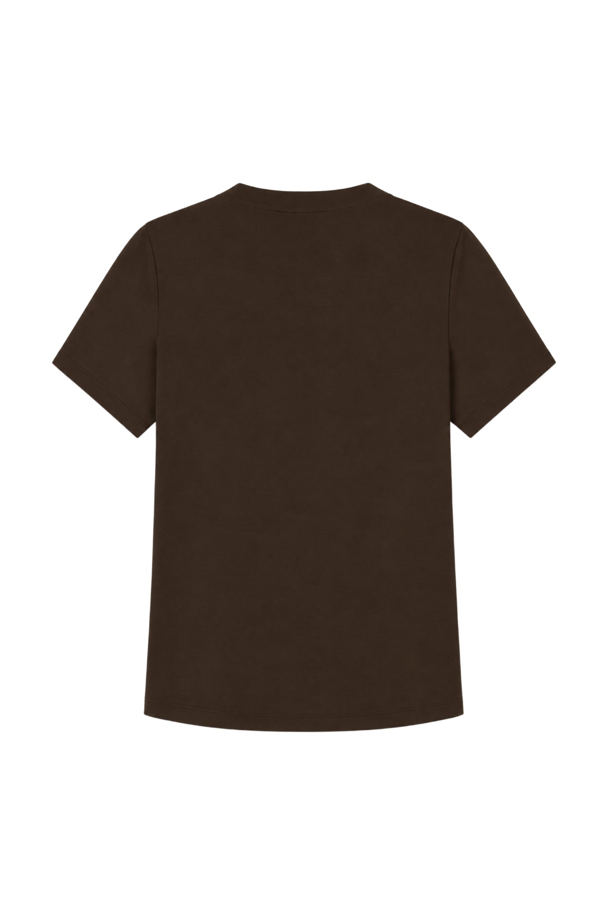 Bruin uni top van Enjoy met ronde hals en eenvoudige pasvorm, zichtbaar op de afbeelding.
