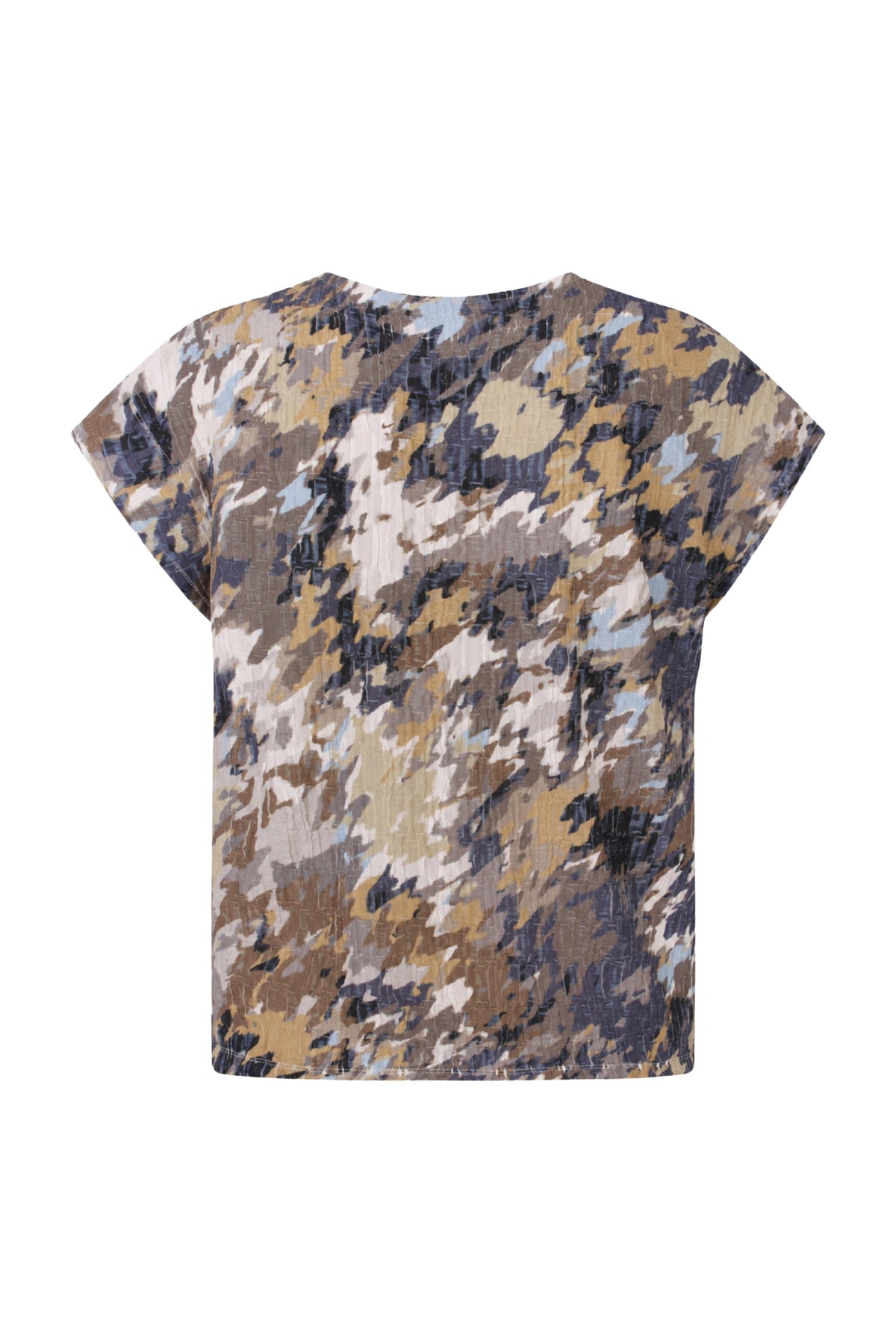 Multicolor Enjoy blouse met aantrekkoord en lange mouwen, casual damestop met kleurrijk patroon, geschikt voor dagelijks gebruik