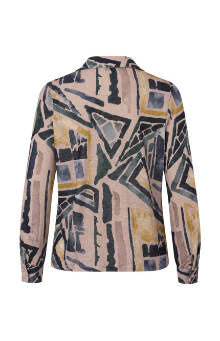 Blouse Polo Grafische Print Zand 472647