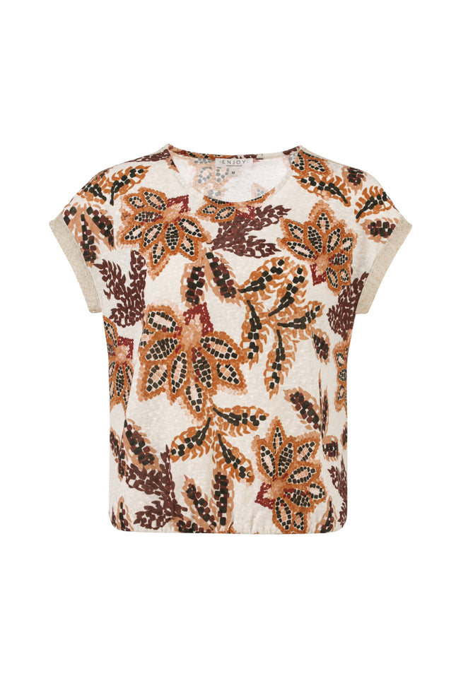 Blouse Bloemenprint Lurex Tape Port 156584