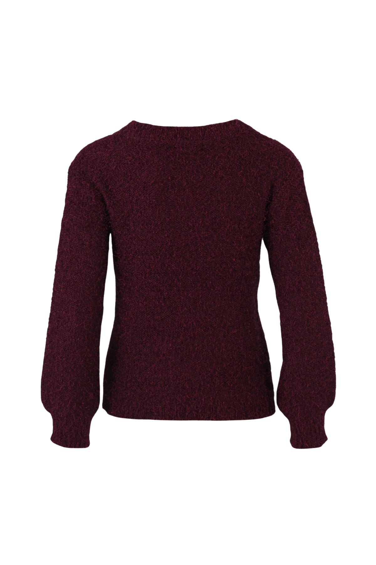 Lichtroze fluffy vest met V-hals van Enjoy, zachte textuur en comfortabele pasvorm, gedragen door een model.