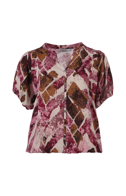 Blouse Grafische Batik Ruit Print Port 886410