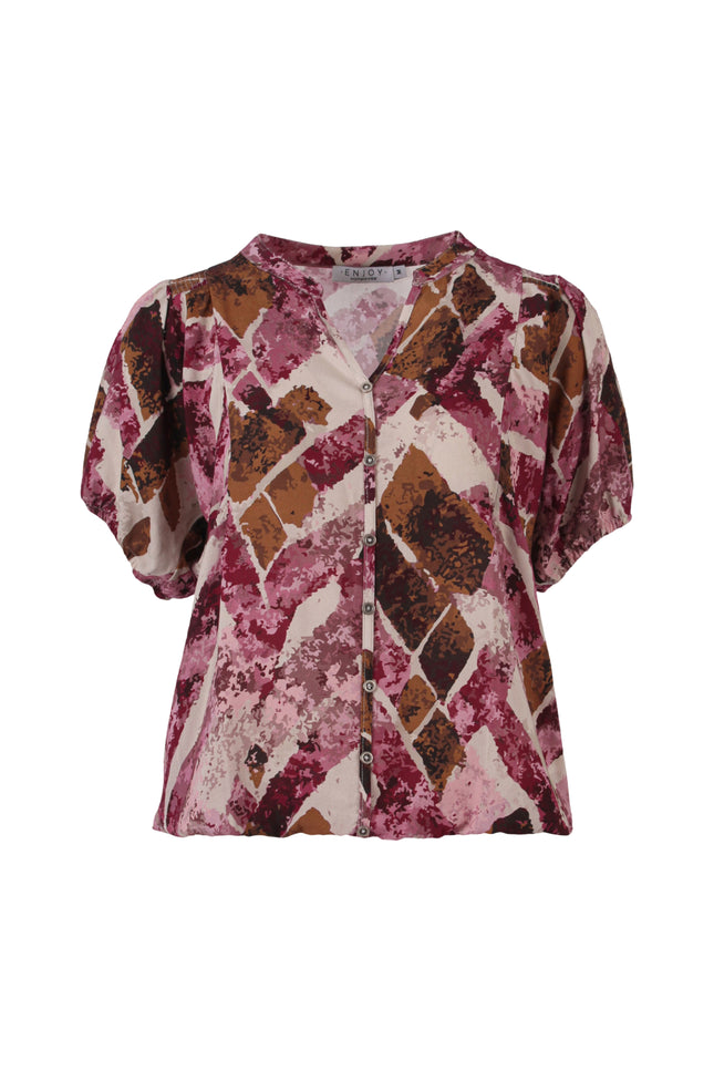 Blouse Grafische Batik Ruit Print Port 886410