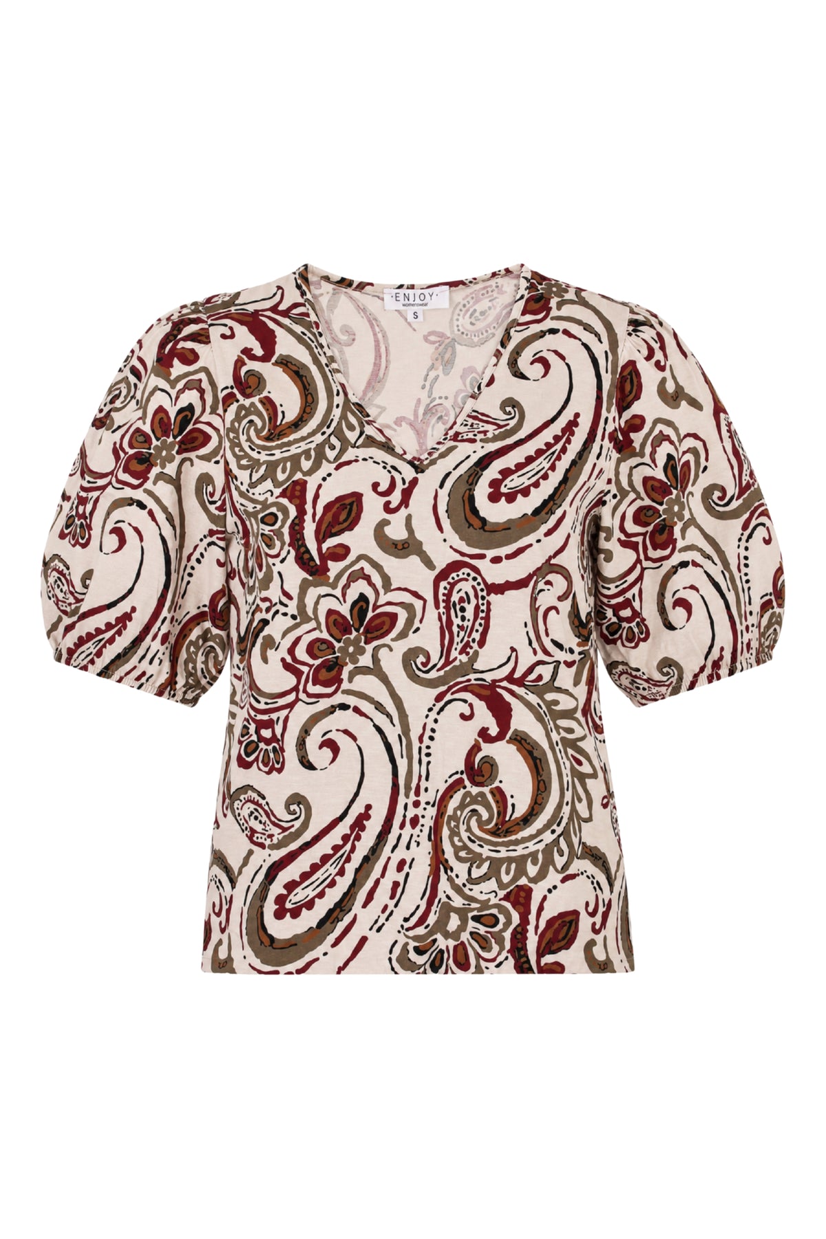Blouse met paisley print van Enjoy, lichtgewicht en modieus, gedragen door een model.