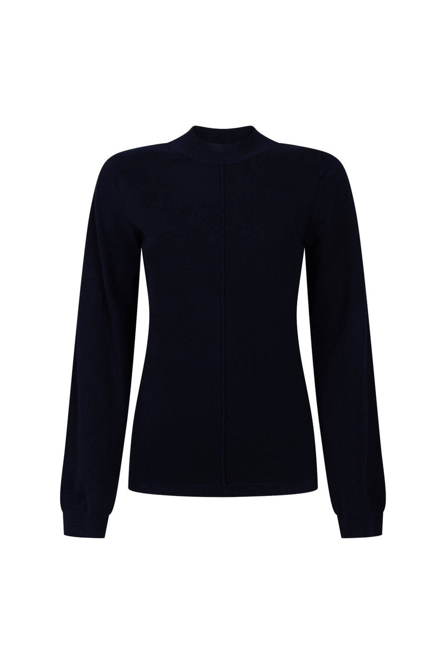 Zoso Kim Navy sweater voor dames, comfortabel en stijlvol in marineblauw, gedragen door een model.