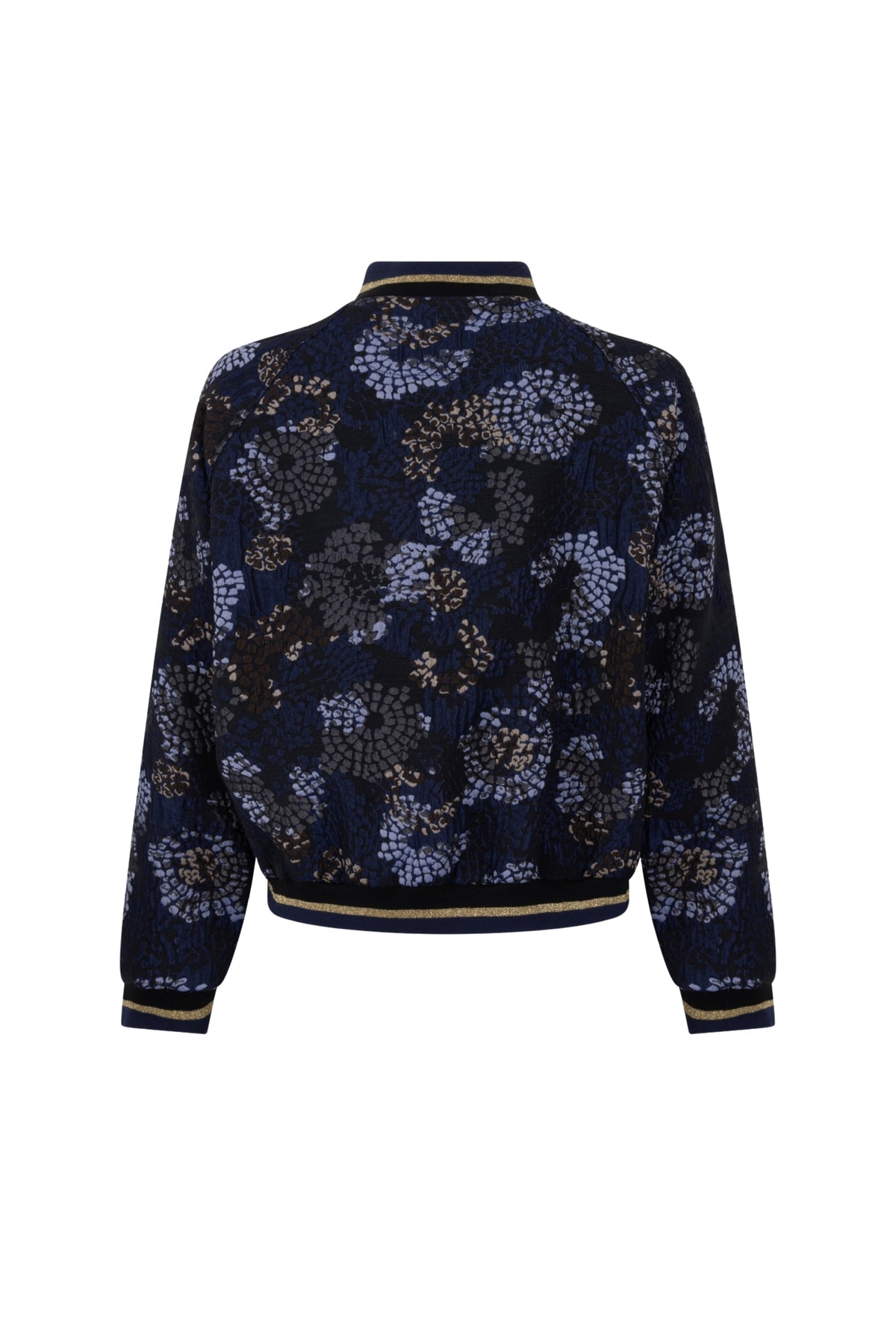 Blauwe Zoso Patty Navy 265 jas met capuchon en ritssluiting, op een model gedragen.