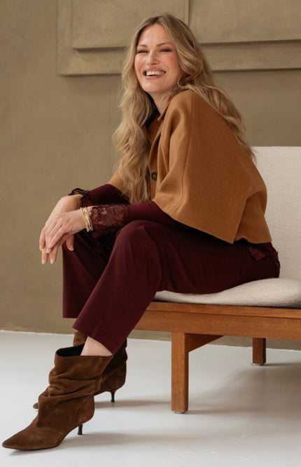 Heavy Travel Broek Pris Burgundy PA459