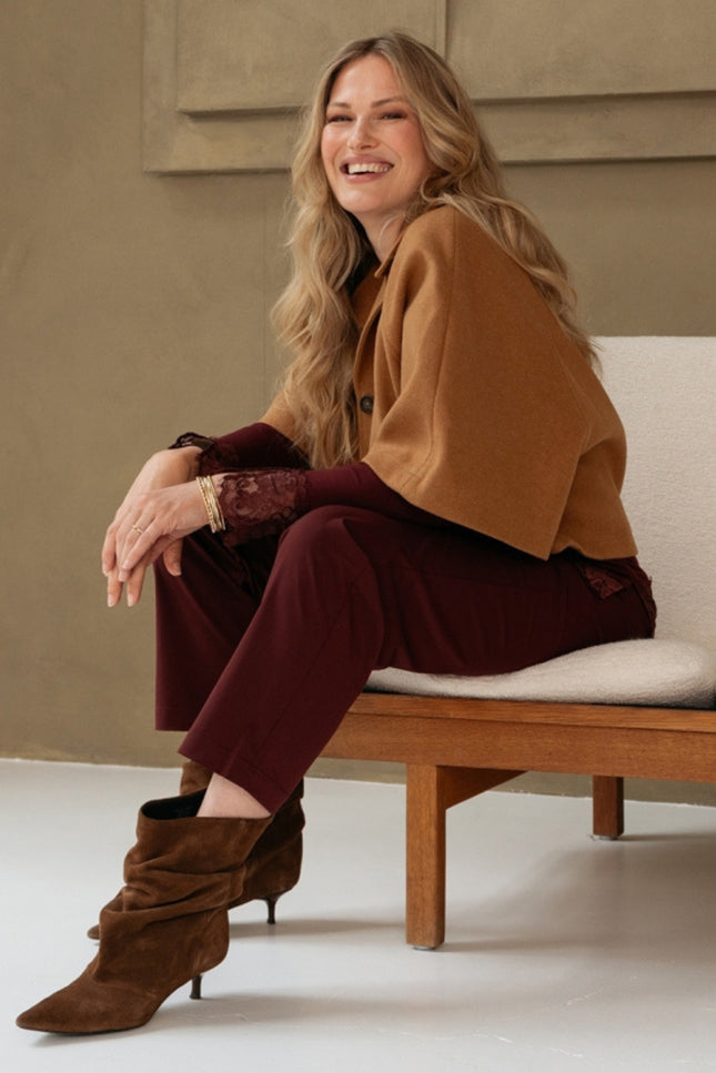 Heavy Travel Broek Pris Burgundy PA459