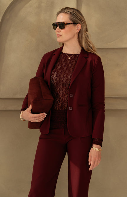 Heavy Travel Broek Penelope Burgundy PA462