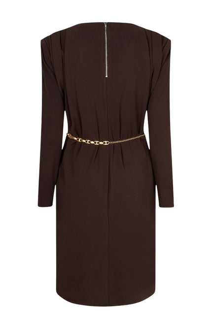 Jurk Pleats Cacao F26.05526