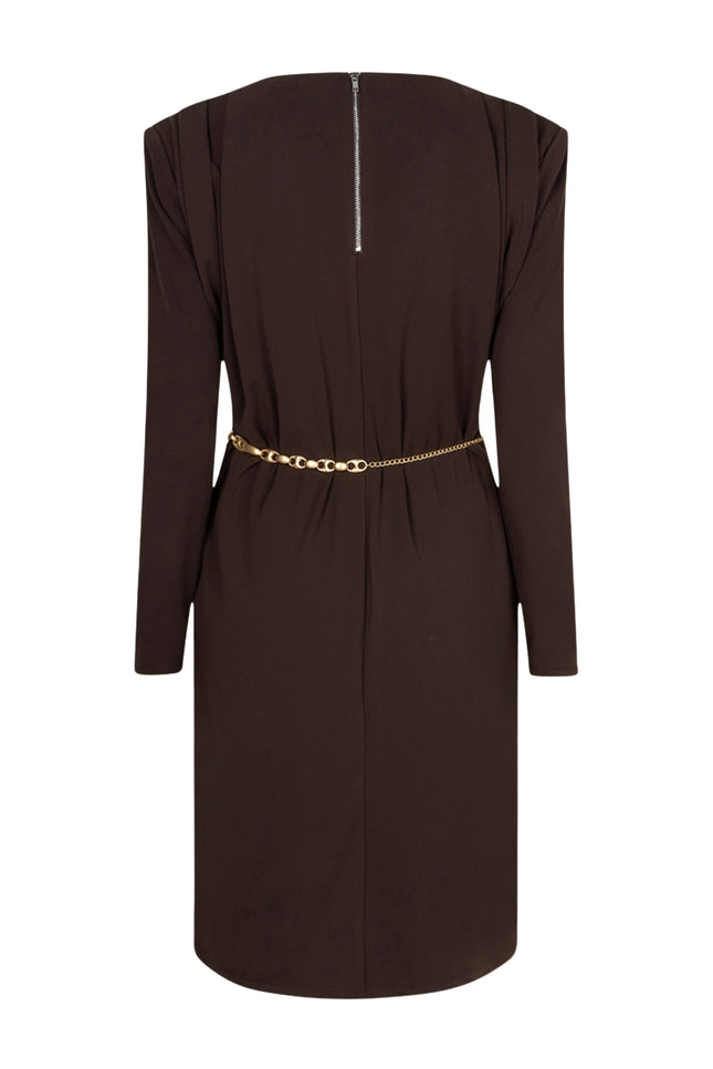 Jurk Pleats Cacao F26.05526