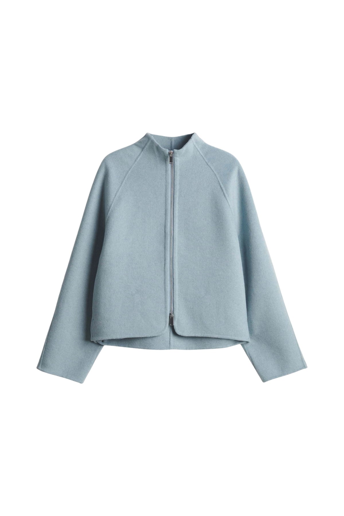 Opus Helisu Dusty Aqua jas voor dames, lichtgewicht en waterafstotend, zichtbaar op de foto.
