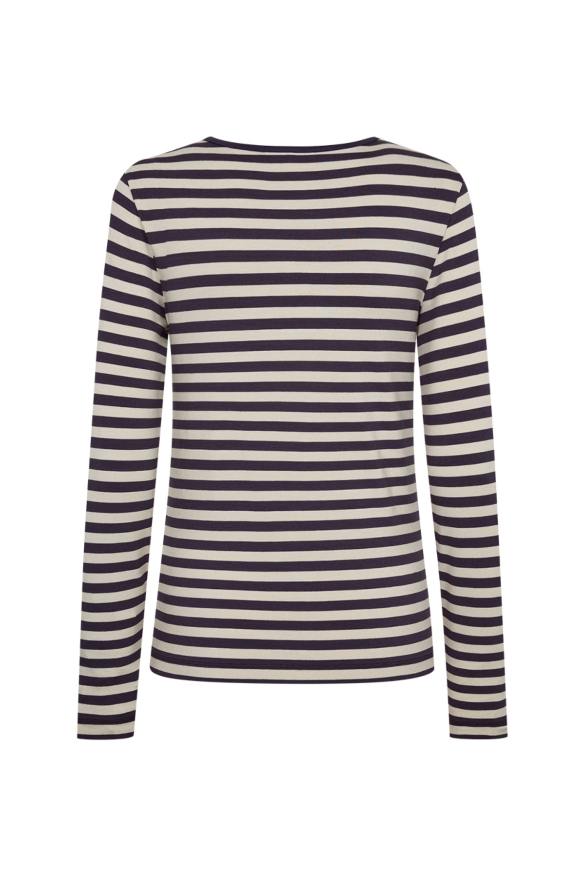 Freequent Top Fqliana Nightshade Moonbeam met bloemenprint en ronde hals, gedragen door een model.