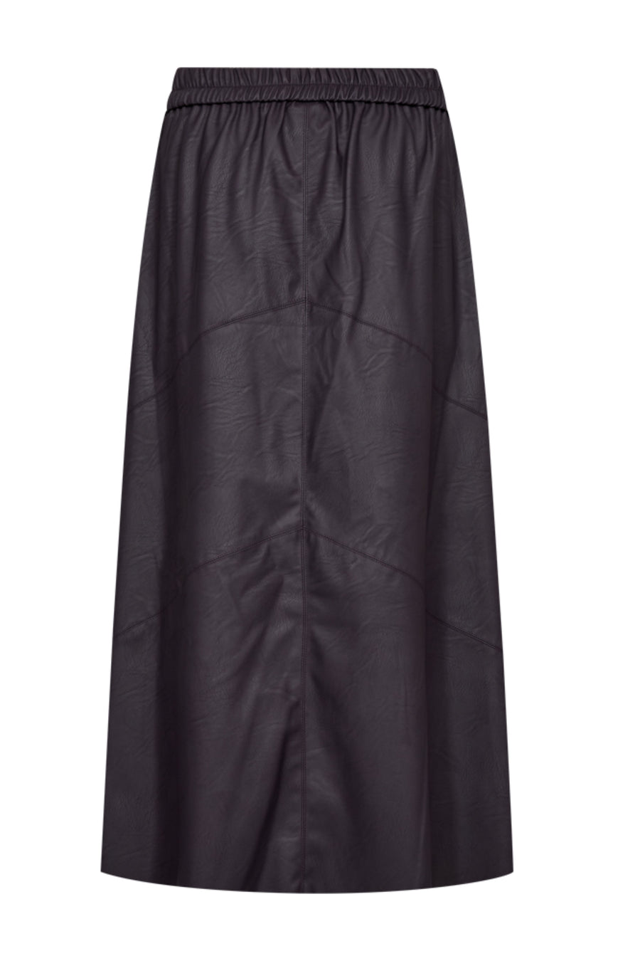 Donkere Fqharley Nightshade rok van Freequent met bloemenprint en tailleband, gedragen door een model.