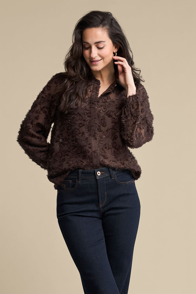 Blouse Fringes Brown SRB5010